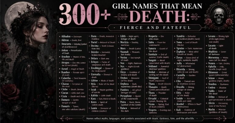Girl Names That Mean Death