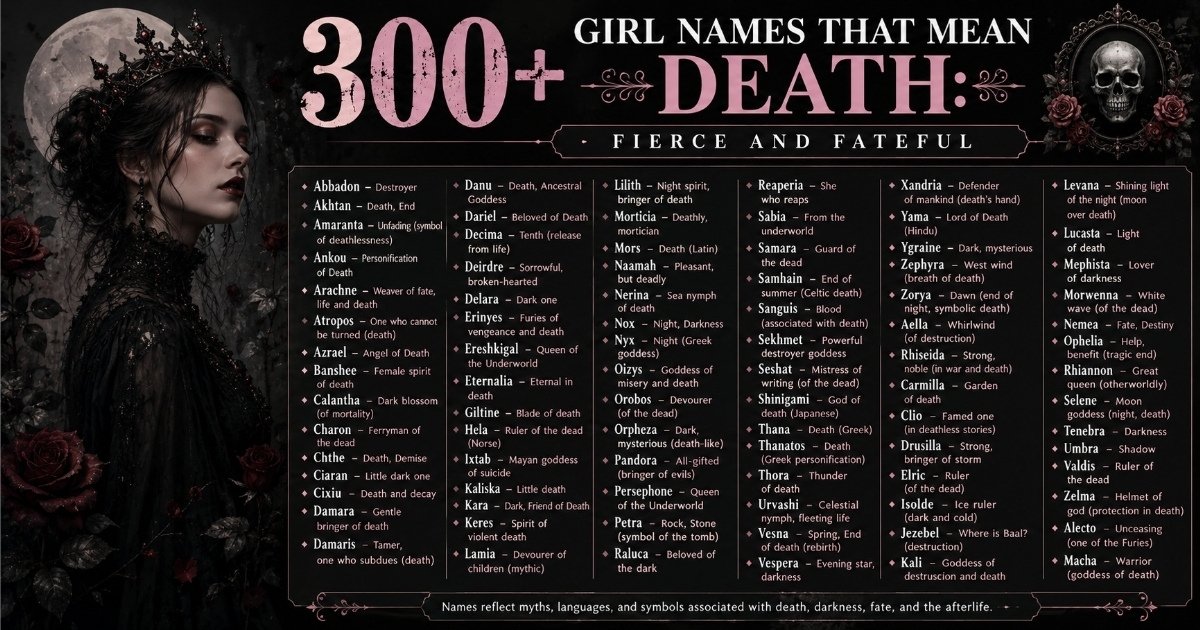Girl Names That Mean Death