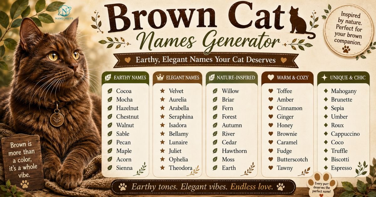 brown cat names generator