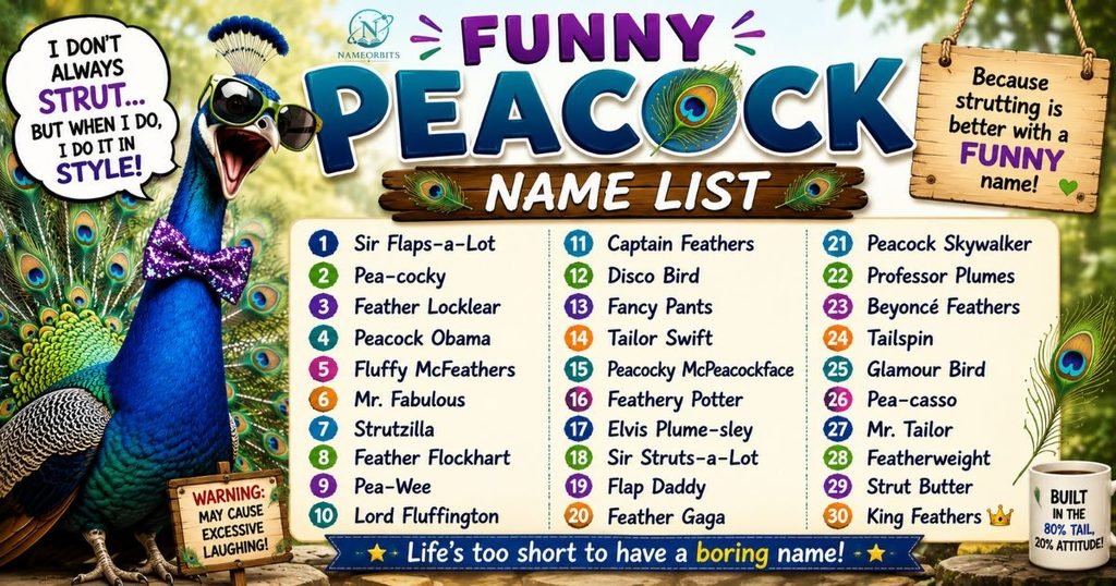 Funny Peacock Name List